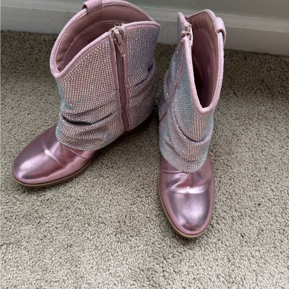 Steve Madden Pink Ankle Boots with Chunky Heel